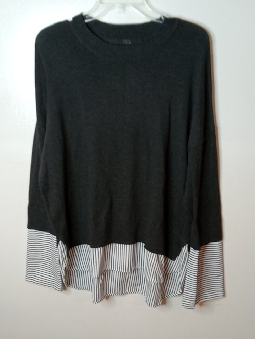 RDI Women's Size XL Black Knit Crewneck Sweater